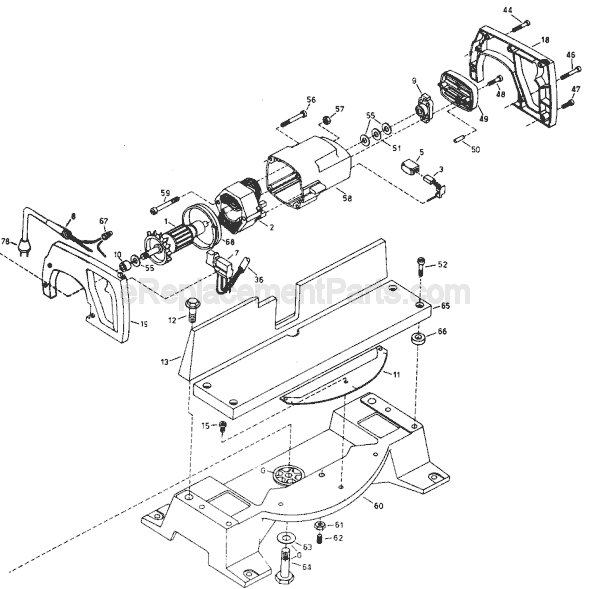 Page B Diagram and Parts List for 7715 Type 2 Black and Decker Miter Saw